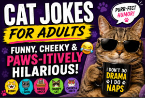 Cat Jokes for Adults 😂: Funny, Short, Grumpy Cat Humor Collection 🐱